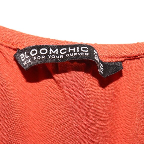 🧡 BloomChic Button‑Front Dress · Plus 22–24 · Rustic Orange - Picture 4 of 5